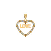 Love Baguette Diamond Pendant 10K Yellow Gold